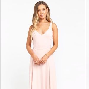 Show me your mumu bridesmaid dress 
Jenn maxi dress, dusty blush crisp, Medium